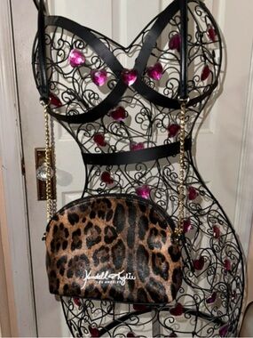 Kendall & Kylie Leopard Print Dome Crossbody - Brown, Black